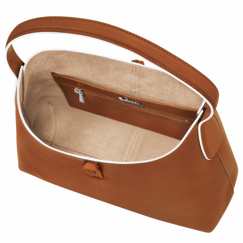 Torba Hobo Longchamp Le Roseau M Damskie Brązowe Polska | 10153HQS504