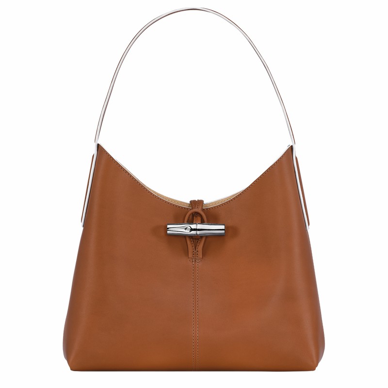 Torba Hobo Longchamp Le Roseau M Damskie Brązowe Polska | 10153HQS504