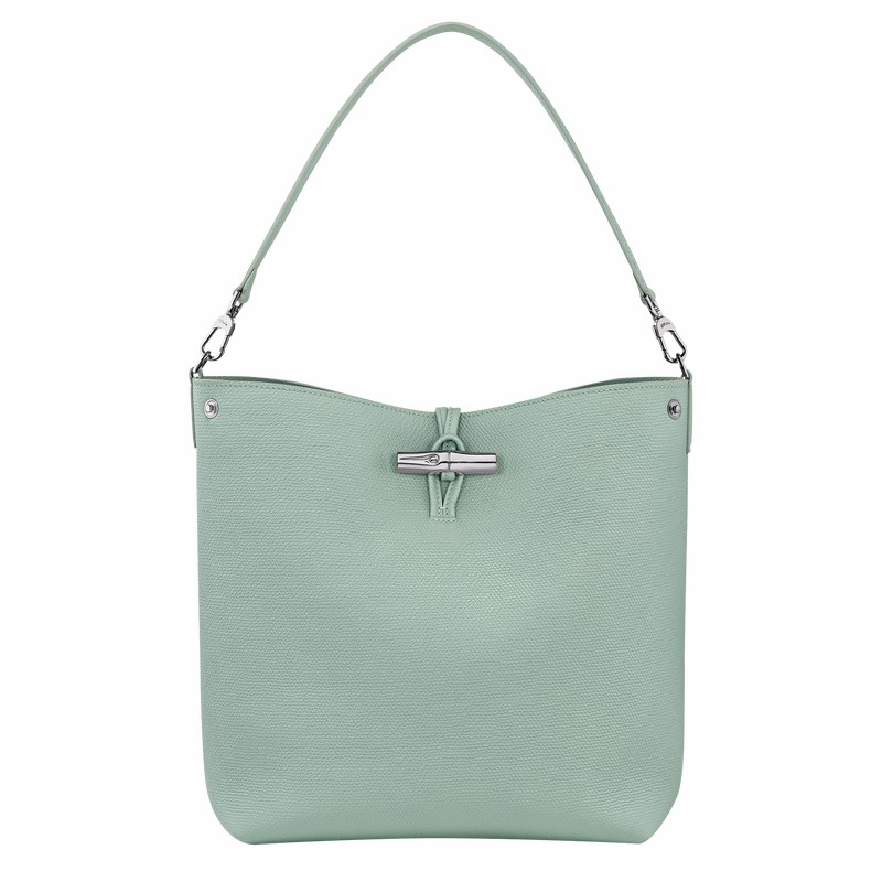 Torba na Ramię Longchamp Le Roseau M Damskie Celadon Polska | 10281HFP282