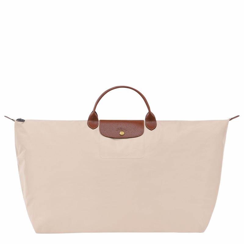 Torby Podróżne Longchamp Le Pliage Original M Męskie Białe Polska | L1625089P71-