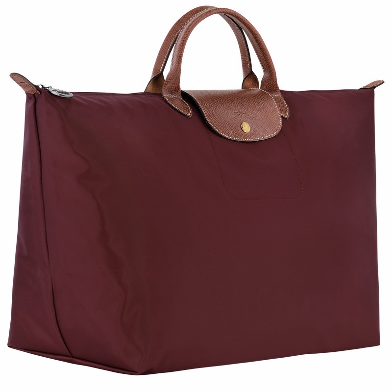 Torby Podróżne Longchamp Le Pliage Original S Męskie Bordowe Polska | L1624089P87-