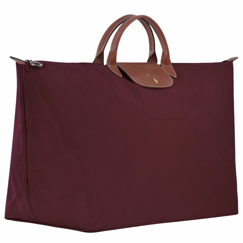 Torby Podróżne Longchamp Le Pliage Original M Męskie Bordowe Polska | L1625089P87-