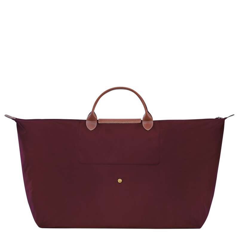 Torby Podróżne Longchamp Le Pliage Original M Męskie Bordowe Polska | L1625089P87-