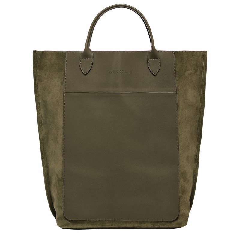 Torby Tote Longchamp Cabas Longchamp M Damskie Khaki Polska | 10277HFO292