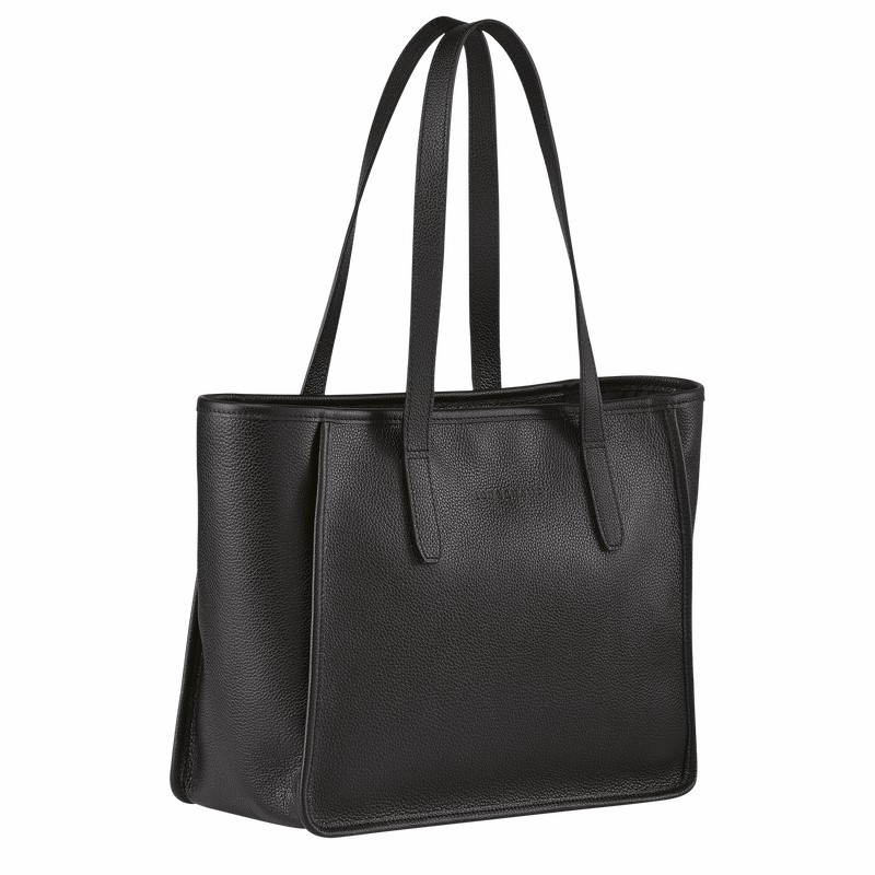 Torby Tote Longchamp Le FOULONNÉ L Damskie Czarne Polska | 10190021001