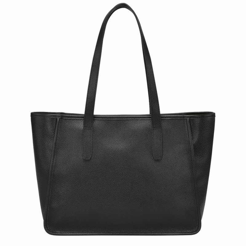 Torby Tote Longchamp Le FOULONNÉ L Damskie Czarne Polska | 10190021001