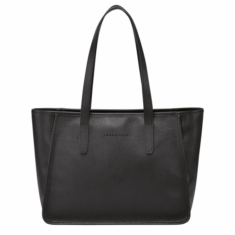 Torby Tote Longchamp Le FOULONNÉ L Damskie Czarne Polska | 10190021001