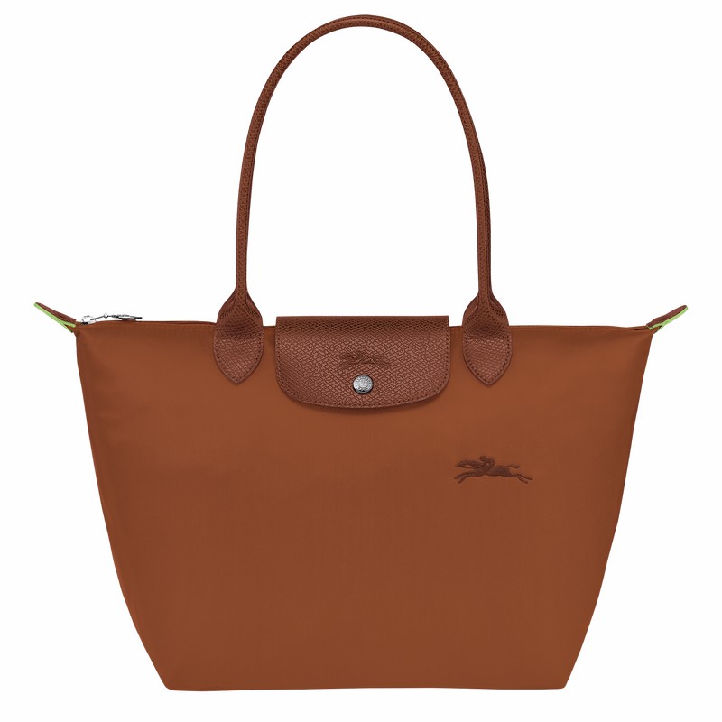 Torby Tote Longchamp Le Pliage Green M Damskie Brązowe Polska | L2605919504