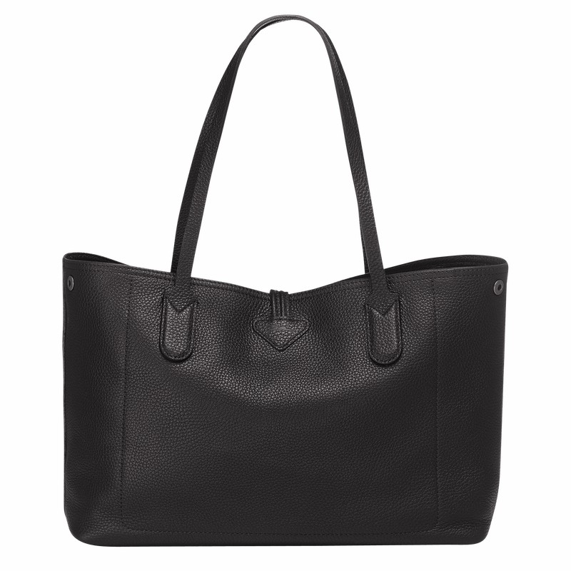 Torby Tote Longchamp Le Roseau Essential L Damskie Czarne Polska | L2686968001