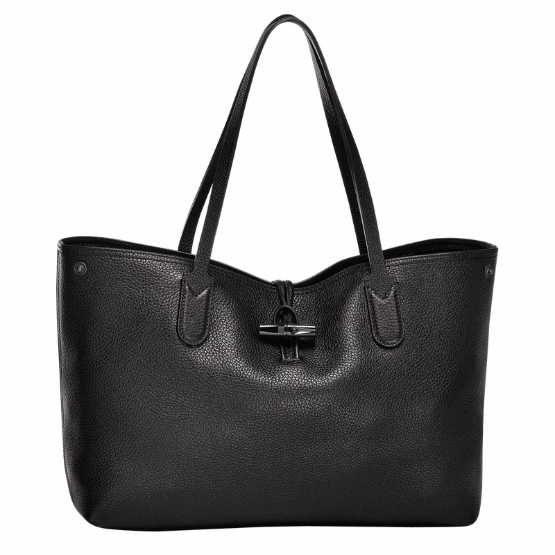 Torby Tote Longchamp Le Roseau Essential L Damskie Czarne Polska | L2686968001