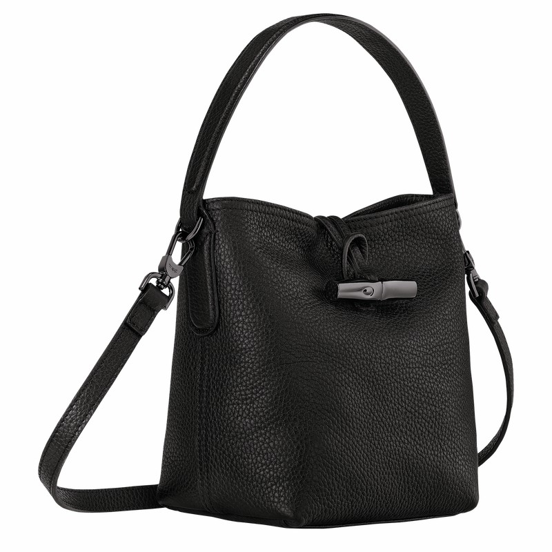 Torebka Bucket Bag Longchamp Le Roseau Essential XS Damskie Czarne Polska | 10159968001