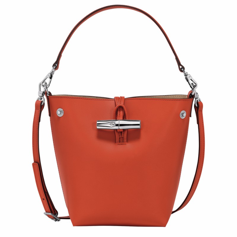 Torebka Bucket Bag Longchamp Le Roseau XS Damskie Pomarańczowe Polska | 10229HCL685