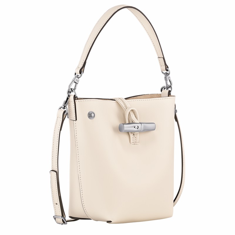 Torebka Bucket Bag Longchamp Le Roseau XS Damskie Białe Polska | 10229HCL037