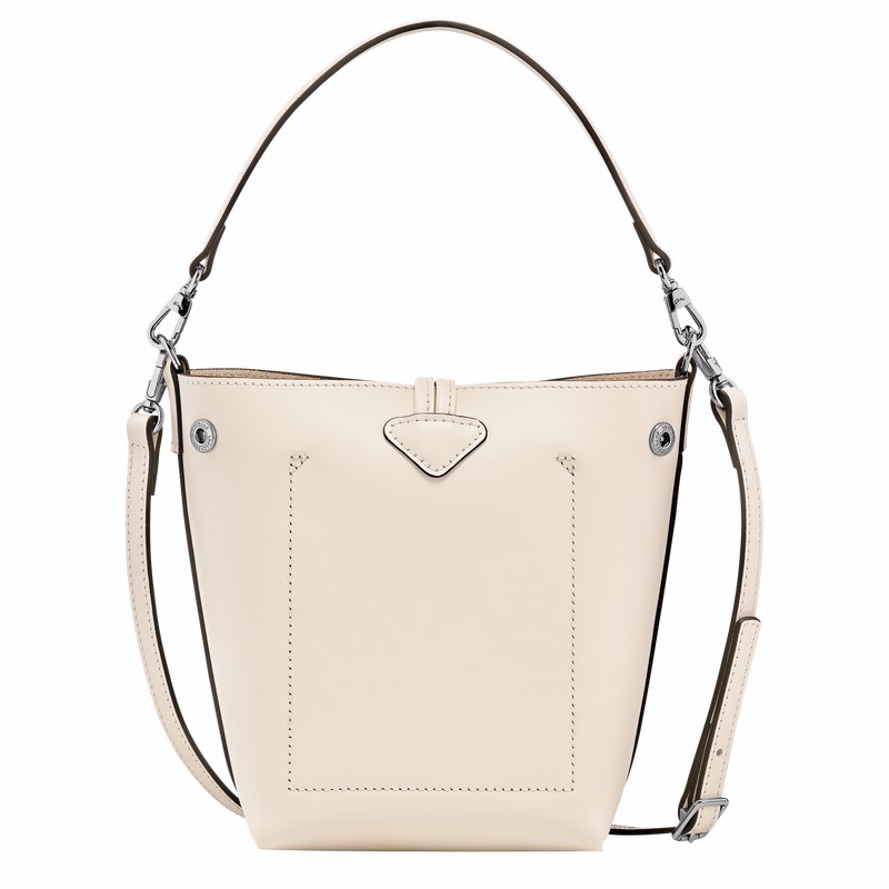 Torebka Bucket Bag Longchamp Le Roseau XS Damskie Białe Polska | 10229HCL037