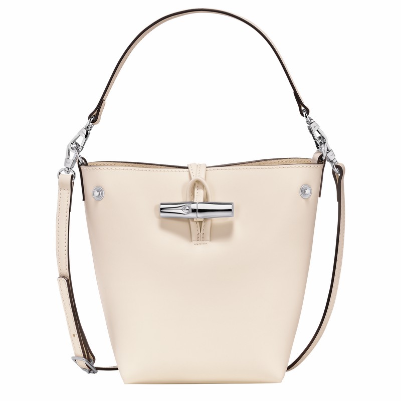 Torebka Bucket Bag Longchamp Le Roseau XS Damskie Białe Polska | 10229HCL037