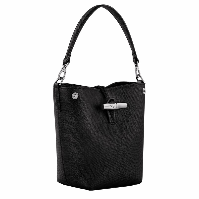 Torebka Bucket Bag Longchamp Le Roseau XS Damskie Czarne Polska | 10279HFP001