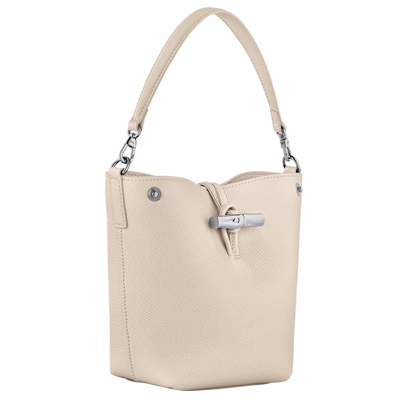 Torebka Bucket Bag Longchamp Le Roseau XS Damskie Białe Polska | 10279HFP555