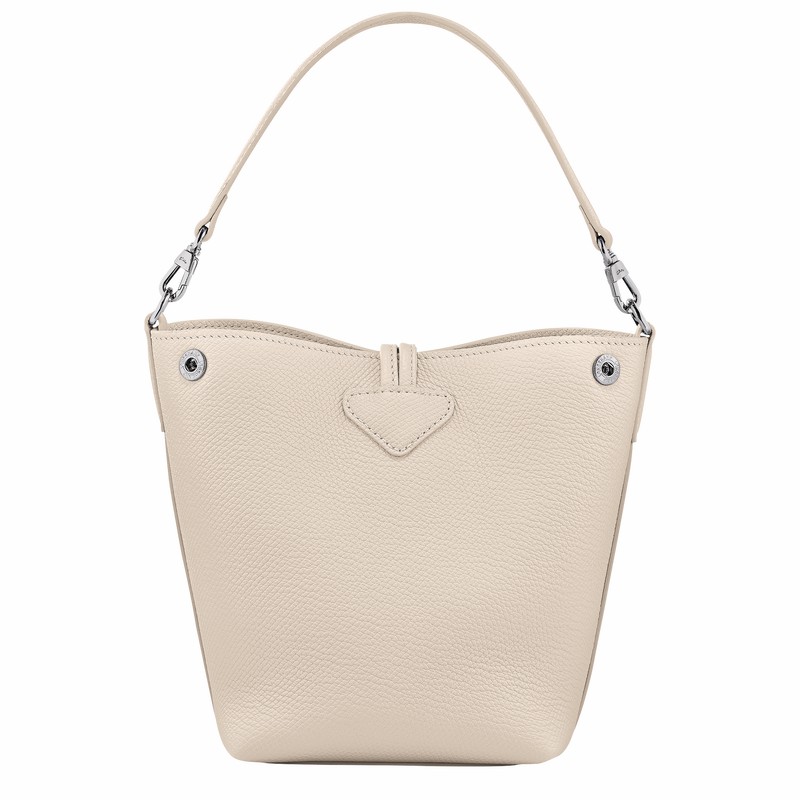 Torebka Bucket Bag Longchamp Le Roseau XS Damskie Białe Polska | 10279HFP555