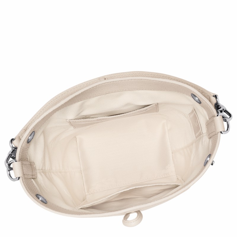 Torebka Bucket Bag Longchamp Le Roseau XS Damskie Białe Polska | 10279HFP555