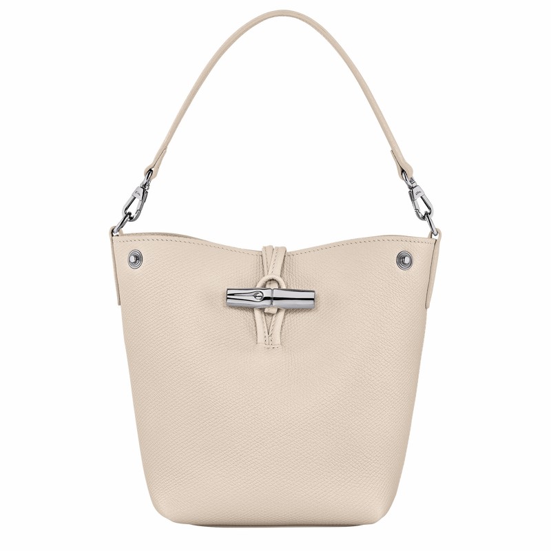 Torebka Bucket Bag Longchamp Le Roseau XS Damskie Białe Polska | 10279HFP555