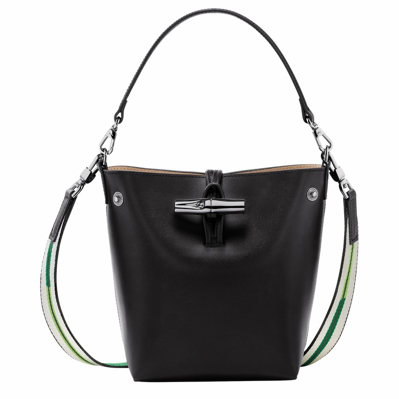 Torebka Bucket Bag Longchamp Le Roseau XS Damskie Czarne Polska | 10229HCN001