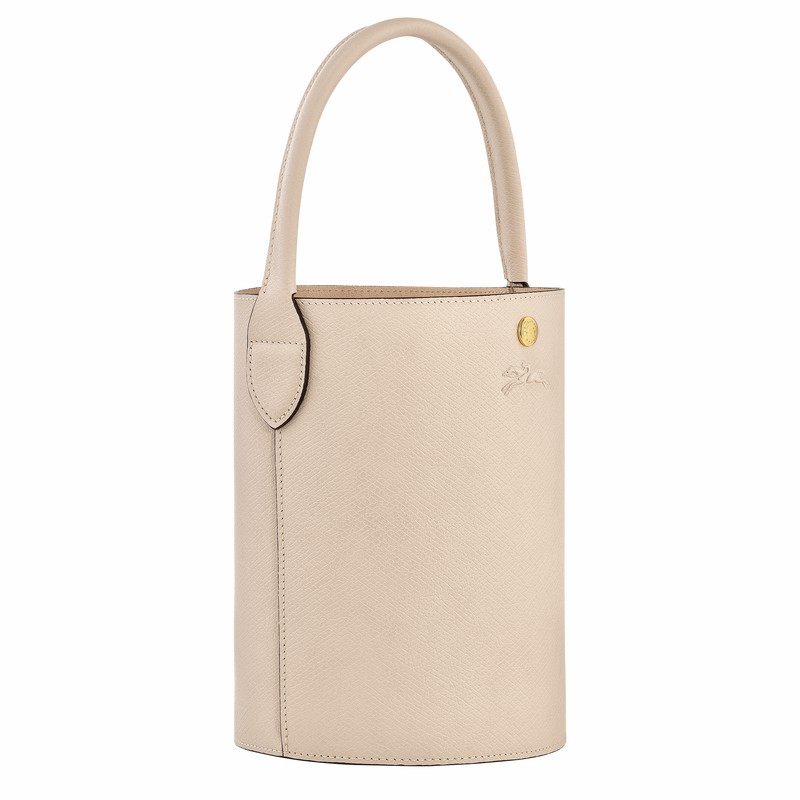 Torebka Bucket Bag Longchamp ÉPURE S Damskie Białe Polska | 10161HYZ555