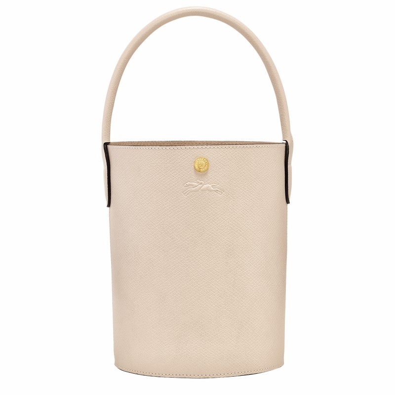 Torebka Bucket Bag Longchamp ÉPURE S Damskie Białe Polska | 10161HYZ555