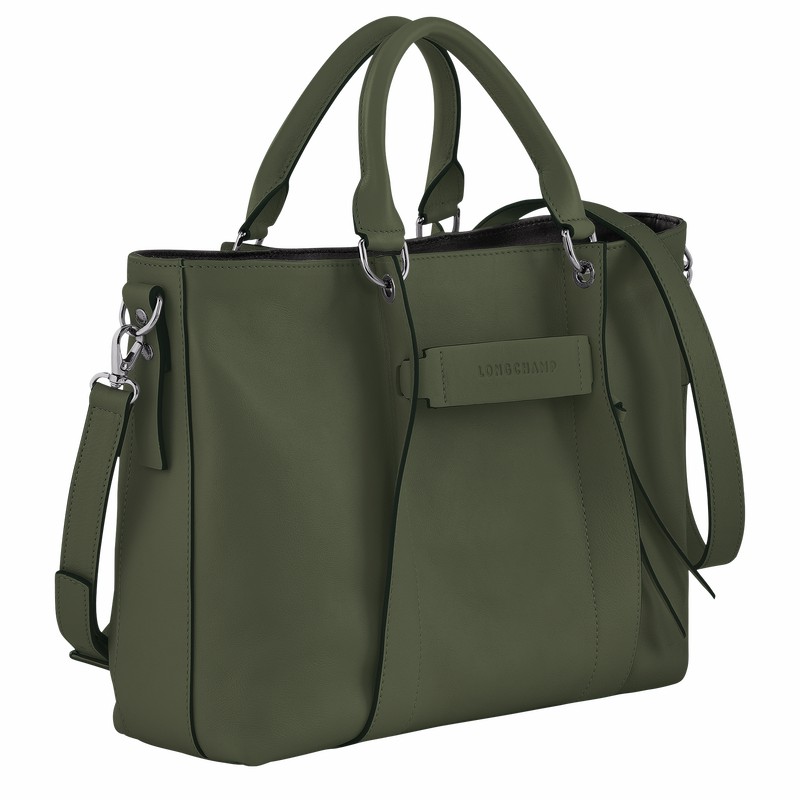 Torebka Longchamp 3D L Damskie Khaki Polska | 10198HCV292