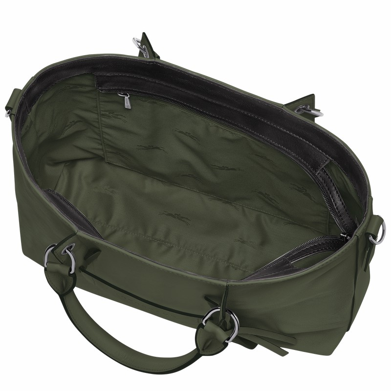 Torebka Longchamp 3D L Damskie Khaki Polska | 10198HCV292