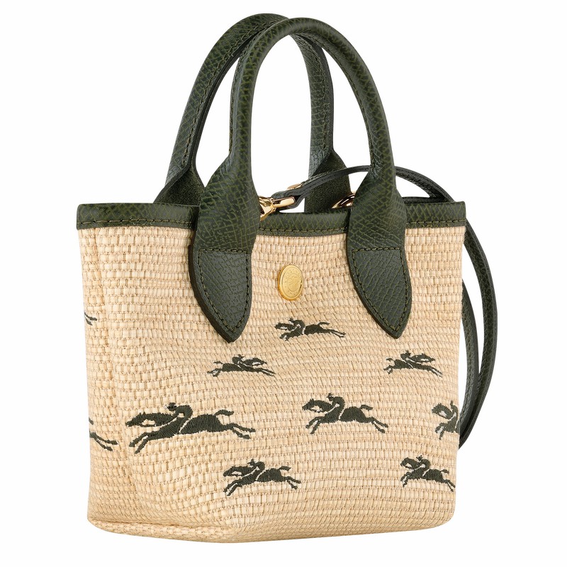 Torebka Longchamp Le Panier Pliage XS Damskie Khaki Polska | 10206HCF292