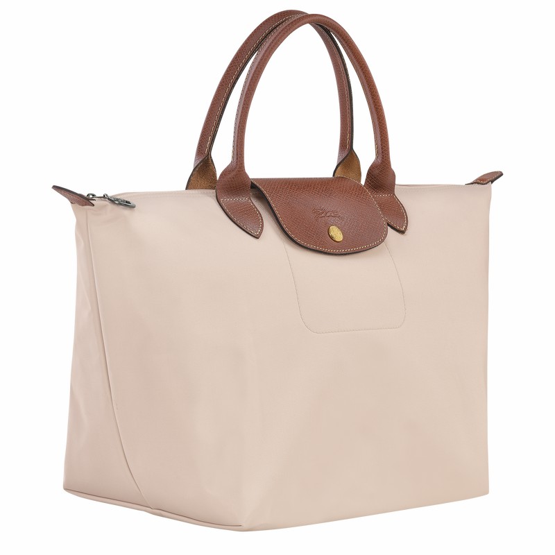 Torebka Longchamp Le Pliage Original M Damskie Białe Polska | L1623089P71