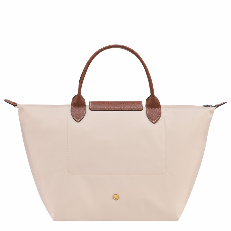 Torebka Longchamp Le Pliage Original M Damskie Białe Polska | L1623089P71