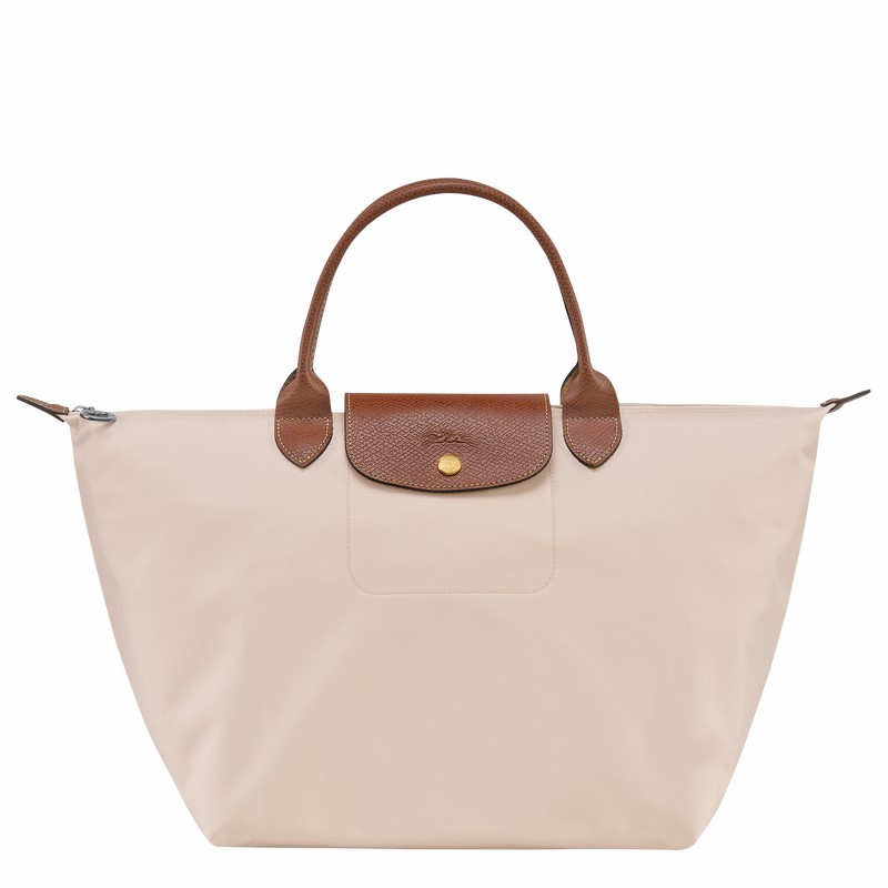 Torebka Longchamp Le Pliage Original M Damskie Białe Polska | L1623089P71